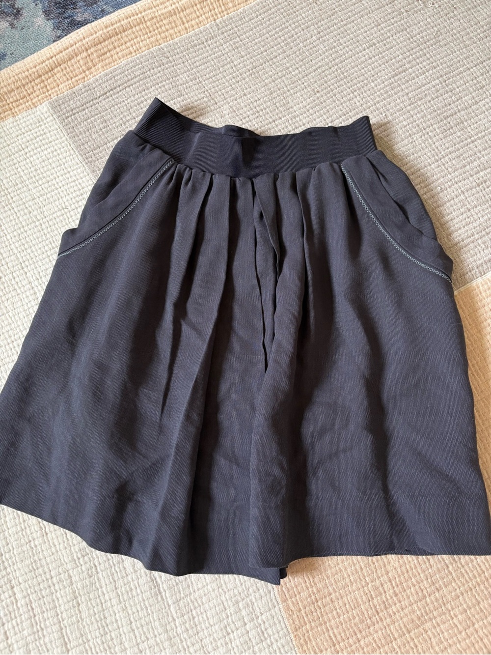 Navy blue Leifdottir Gathered Waist Skirt